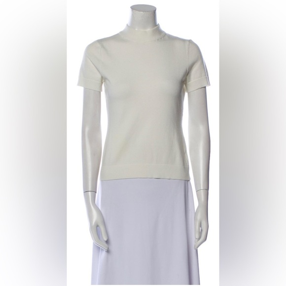 MILLY Mock Neck Short Sleeve T-Shirt - Picture 1 of 3
